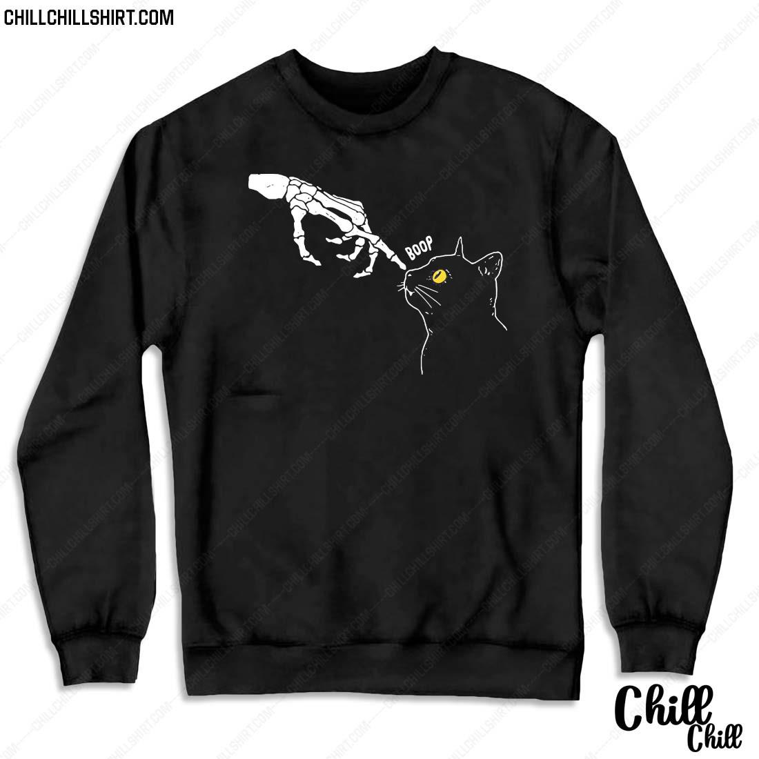 black shirt with skeleton hands
