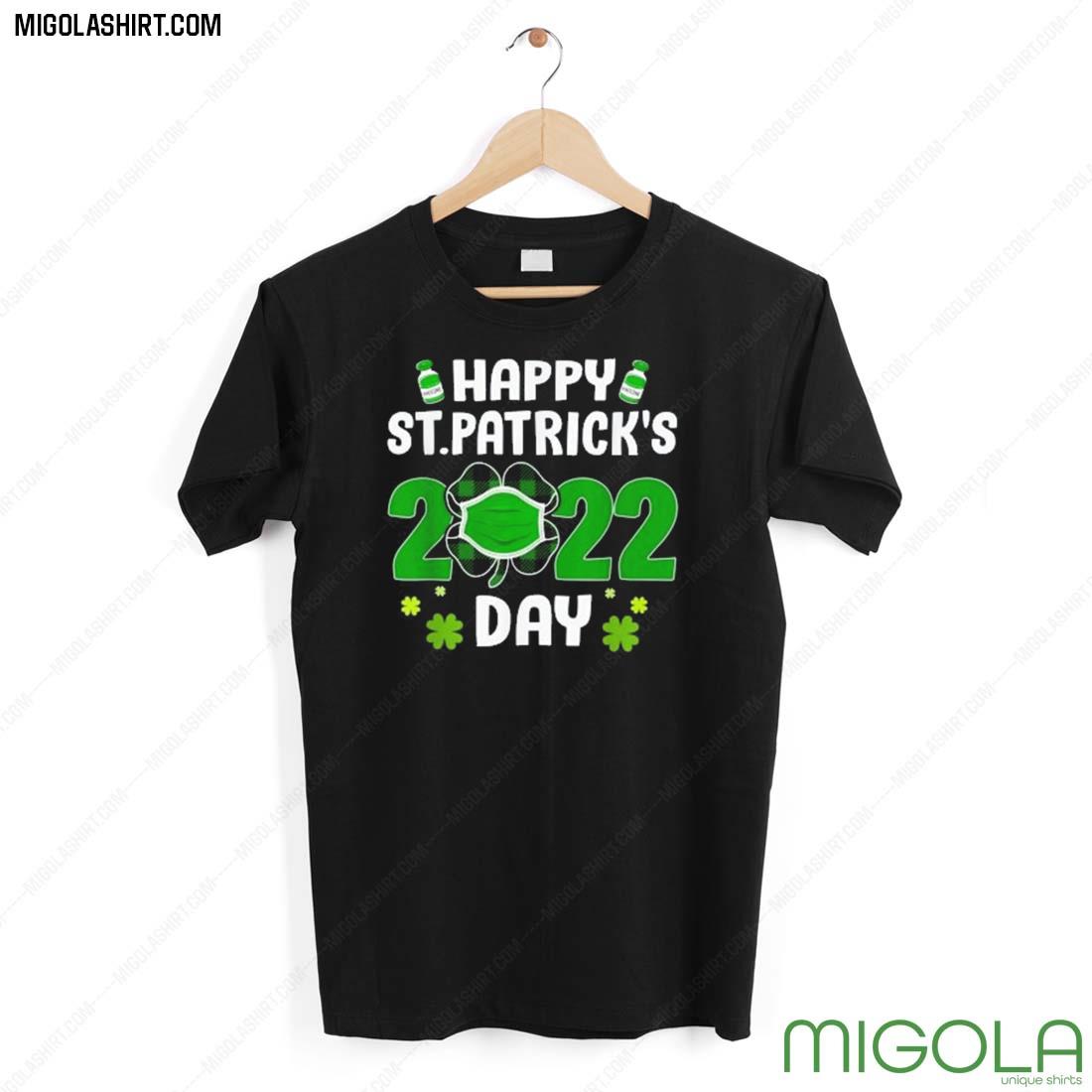  Saint  Patrick s Day 2022 Irish Shamrock Fully Vaccinated T  