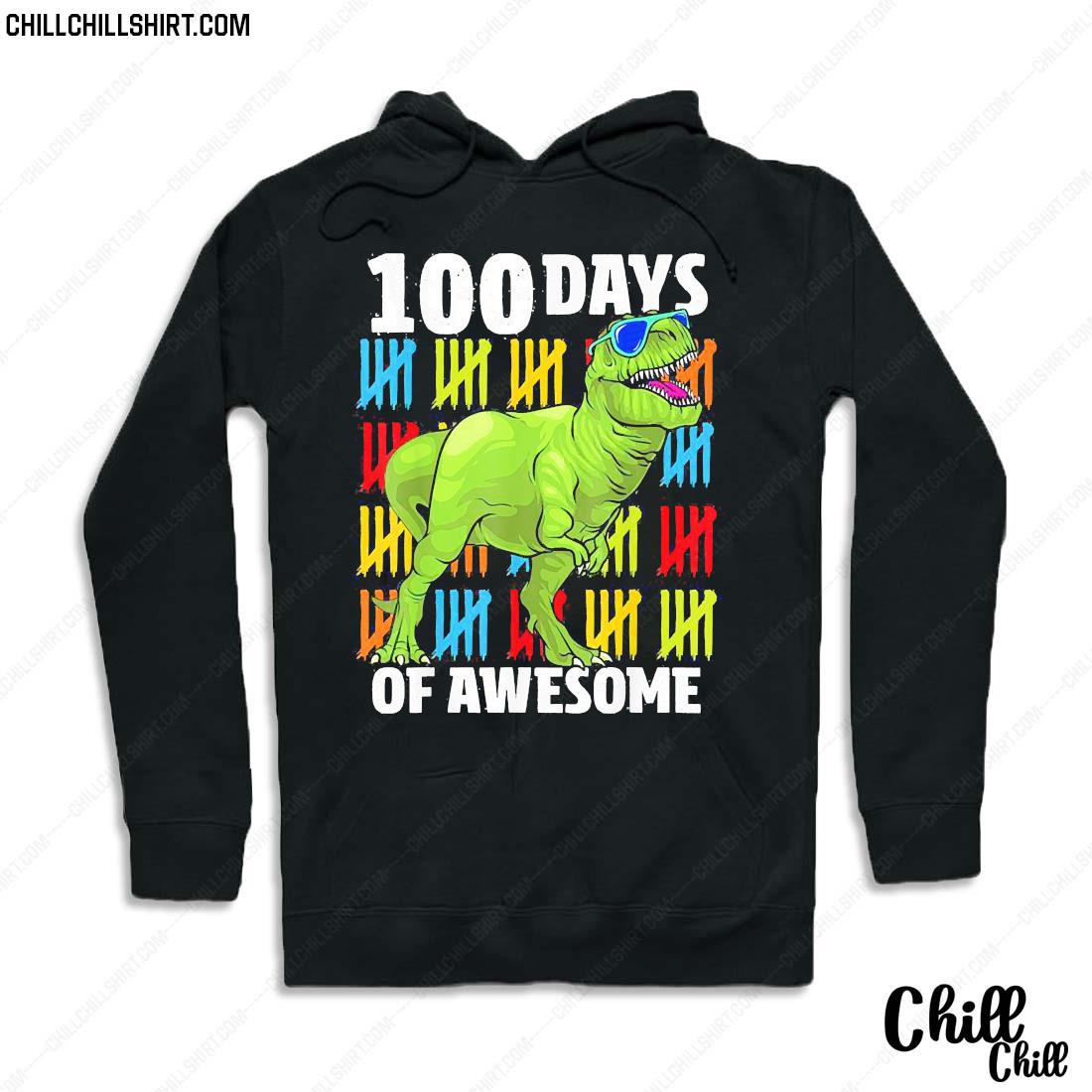 100 Days of School Dinosaur T-Rex Dino Boys 100th Day Shirt Hoodie