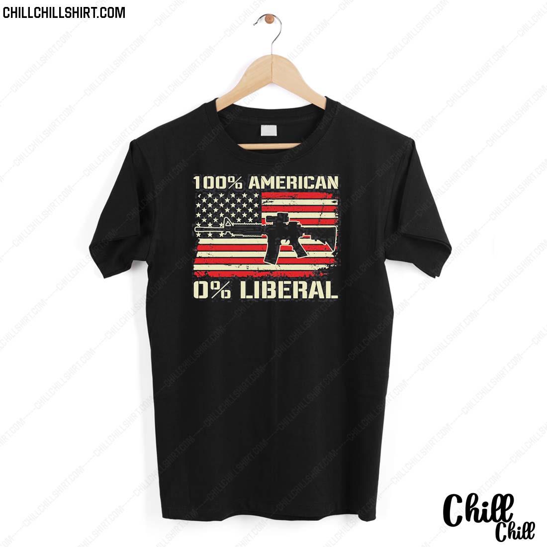 100 American 0 Liberal Ar15 Pro Gun Rights Flag Pullover Shirt