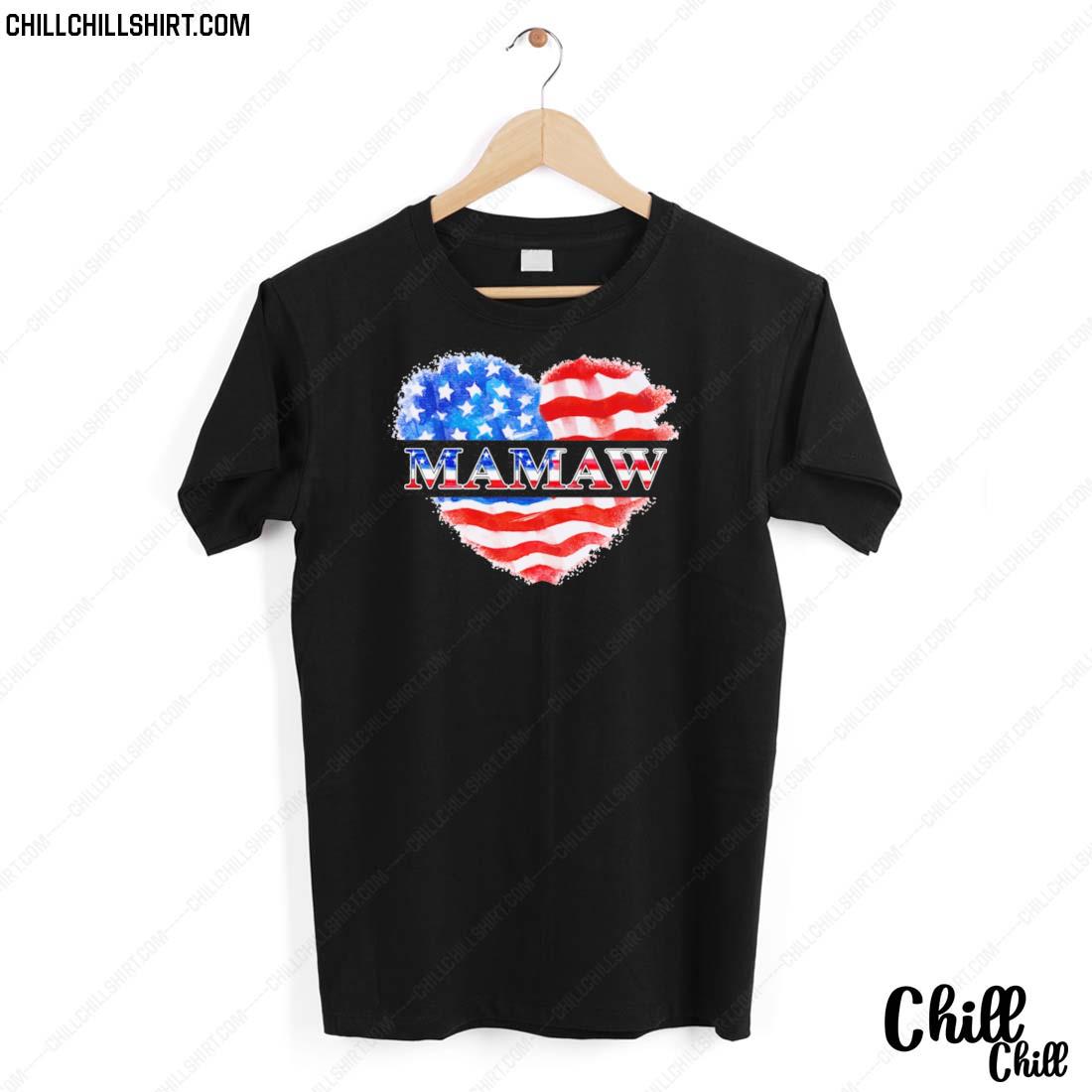 Nice 4th Of July Mamaw Heart Independence Shirt