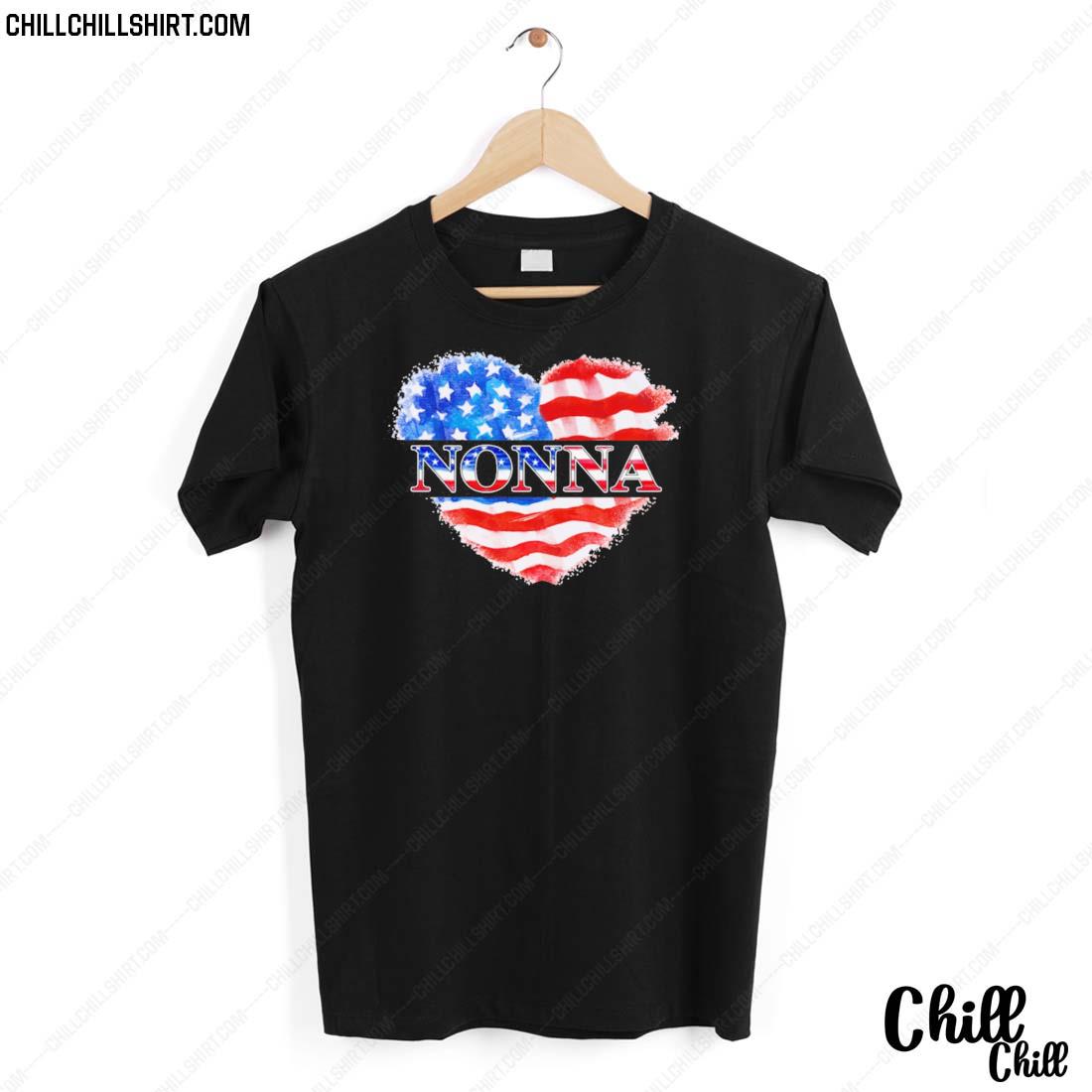 Nice 4th Of July Nonna Heart Independence Shirt