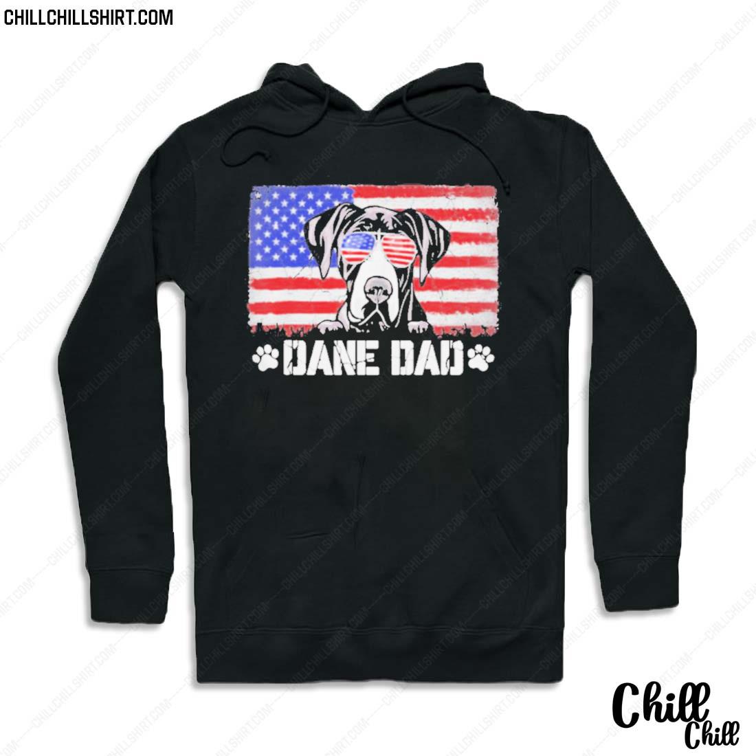 Nice mens Patriotic Dane Dad American Flag 4th Of July Shirt Hoodie