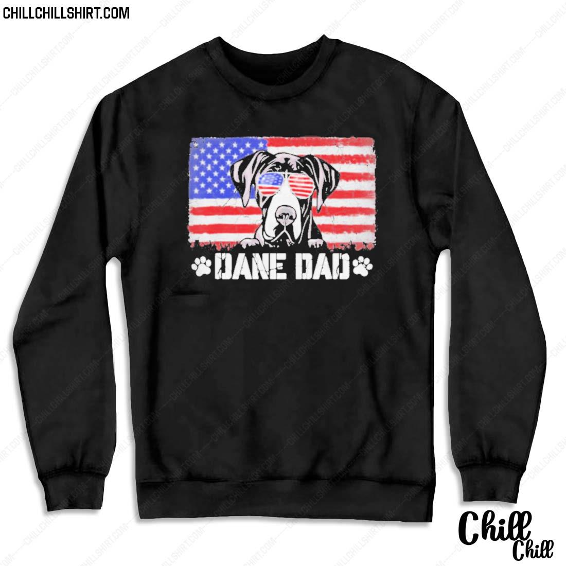 Nice mens Patriotic Dane Dad American Flag 4th Of July Shirt Sweater