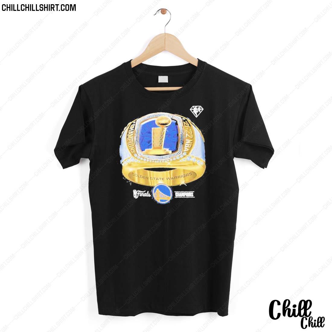Men's Fanatics Branded Black Golden State Warriors 2022 NBA Finals Champions Bling Ring T-Shirt