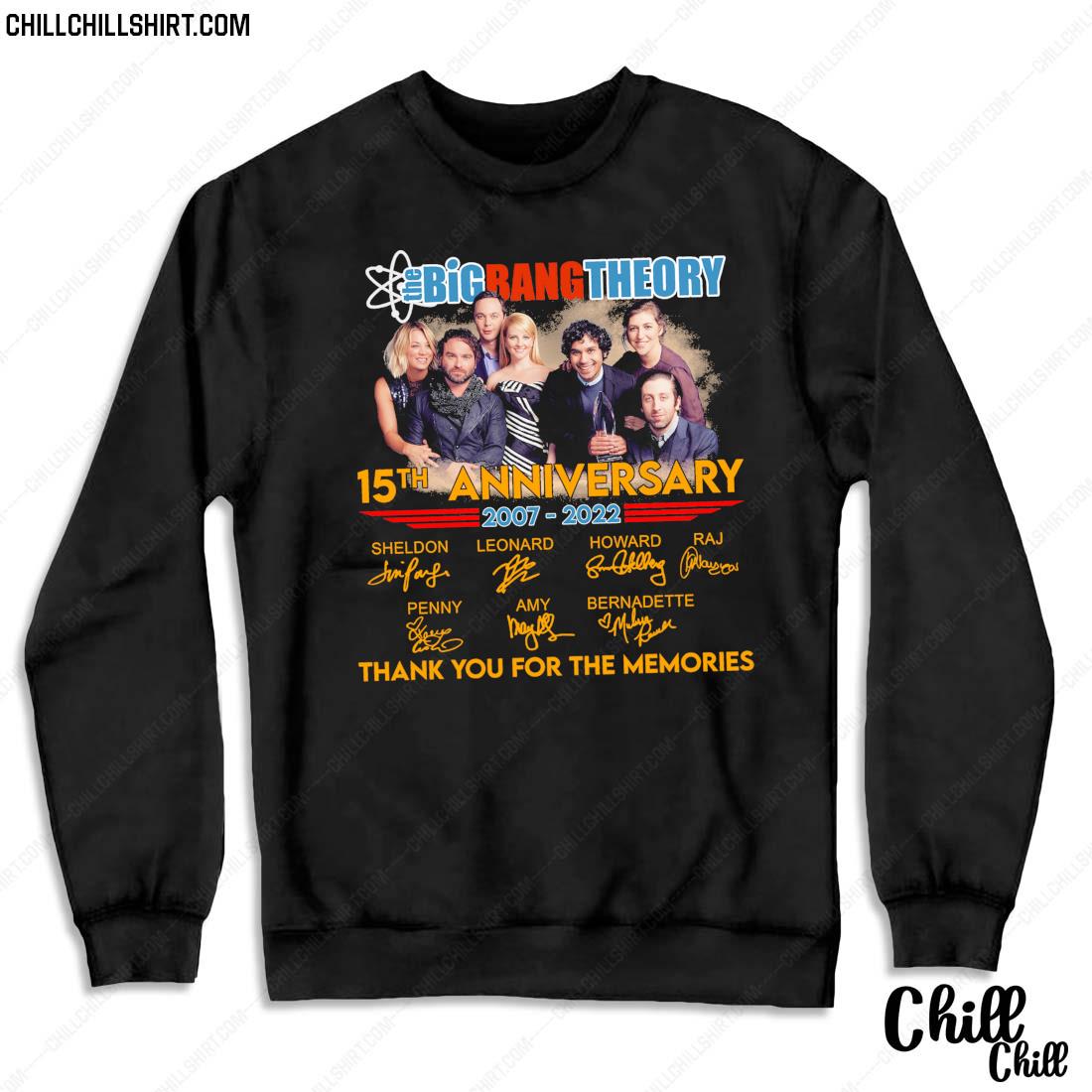 Nice the Big Bang Theory 15th Anniversary 2007-2022 Signature Thank You For The Memories Shirt Sweater