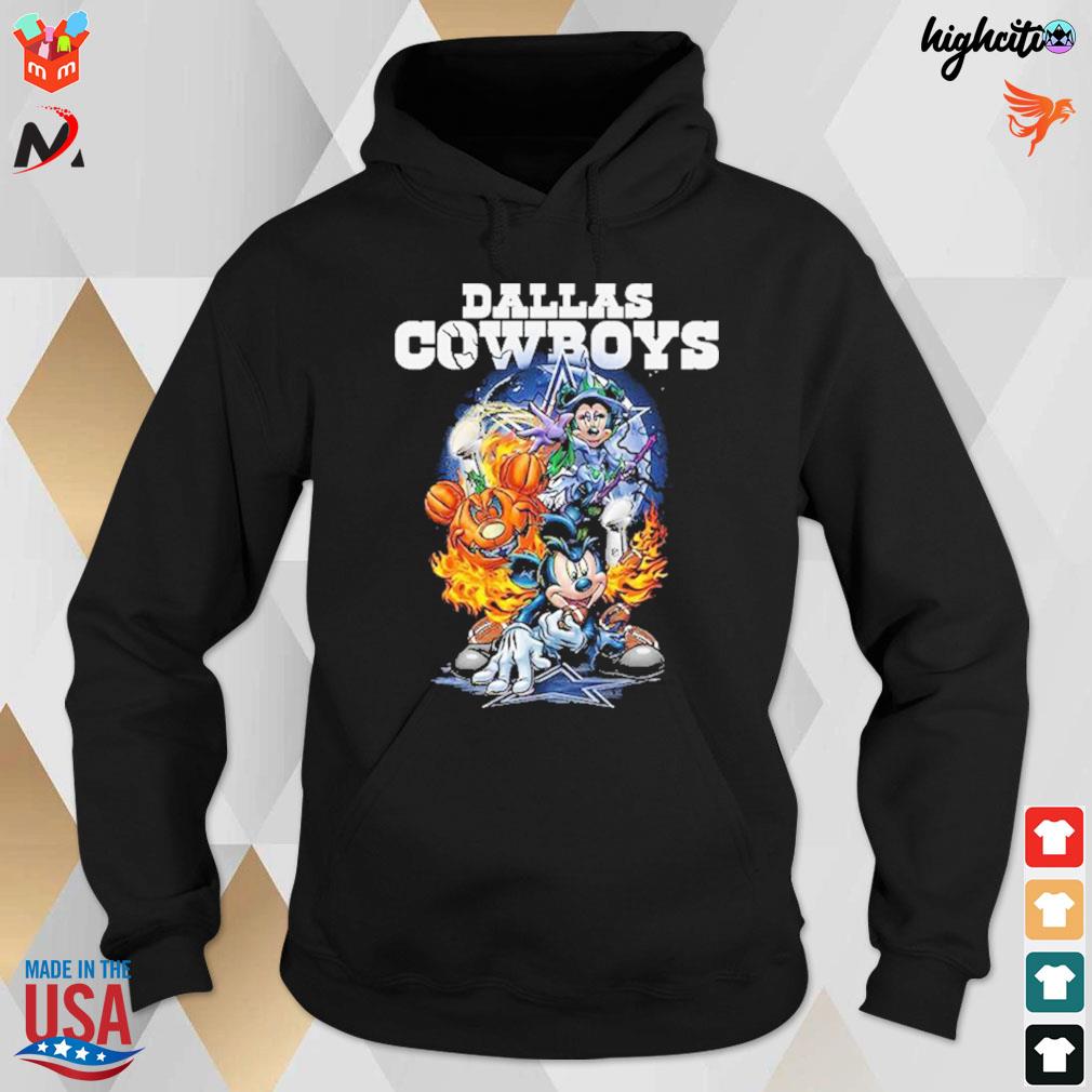 Dallas cowboys Mickey mouse ball pumpkin halloween and Mickey witch t-s hoodie