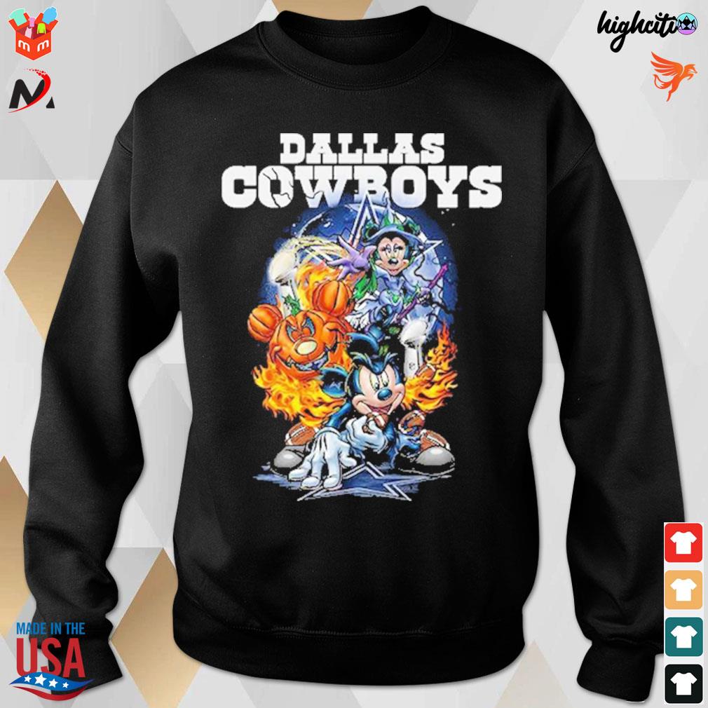 Dallas cowboys Mickey mouse ball pumpkin halloween and Mickey witch t-s sweatshirt