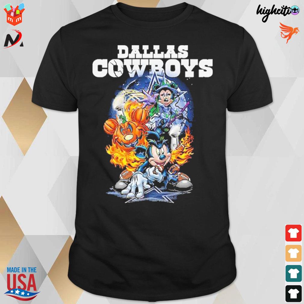 Dallas cowboys Mickey mouse ball pumpkin halloween and Mickey witch t-shirt