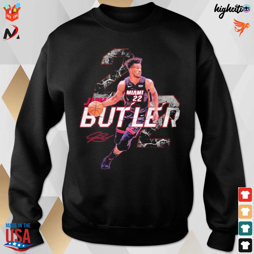 QXFNS Basketball-T-Shirt for männliche Miami # 22 Butler Bestickt atmungsaktiv und verschleißfestes Korb T-Shirt for Fan 