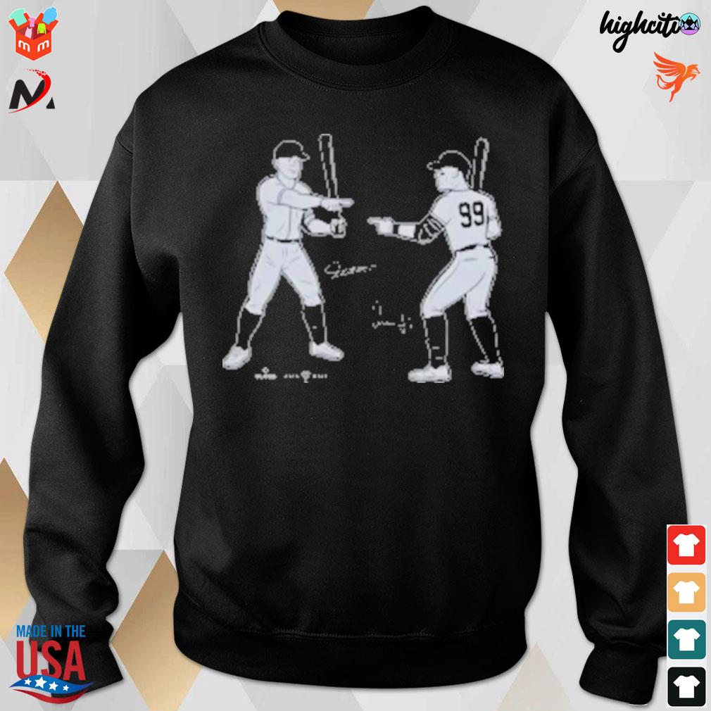 New York Yankees Giancarlo Stanton and Aaron Judge signatures t-s sweatshirt