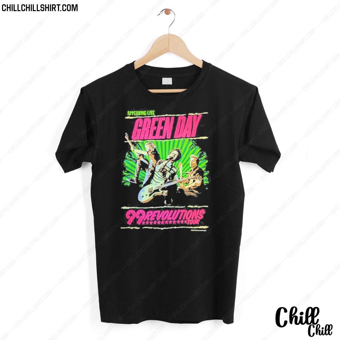 Nice green Day 99 Revolutions Tour Original New Type System Shirt