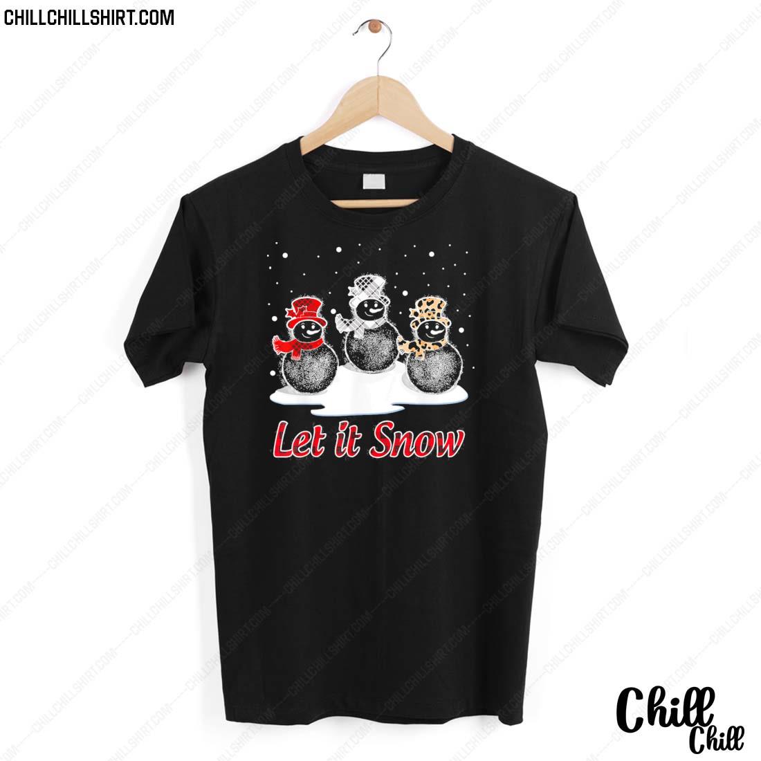 Nice snowman Let it Snow Cute Christmas Buffalo Plaid Christmas T-shirt