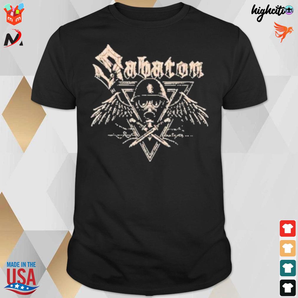 Sabaton poison gas skull wings and swords t-shirt