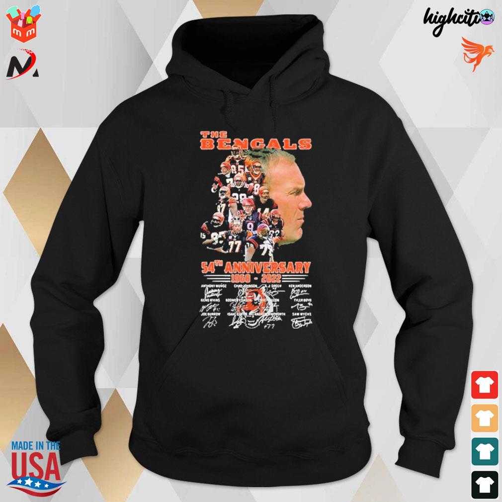 The Bengals 54th anniversary 1968 2022 Boomer Esiason and all player signatures t-s hoodie
