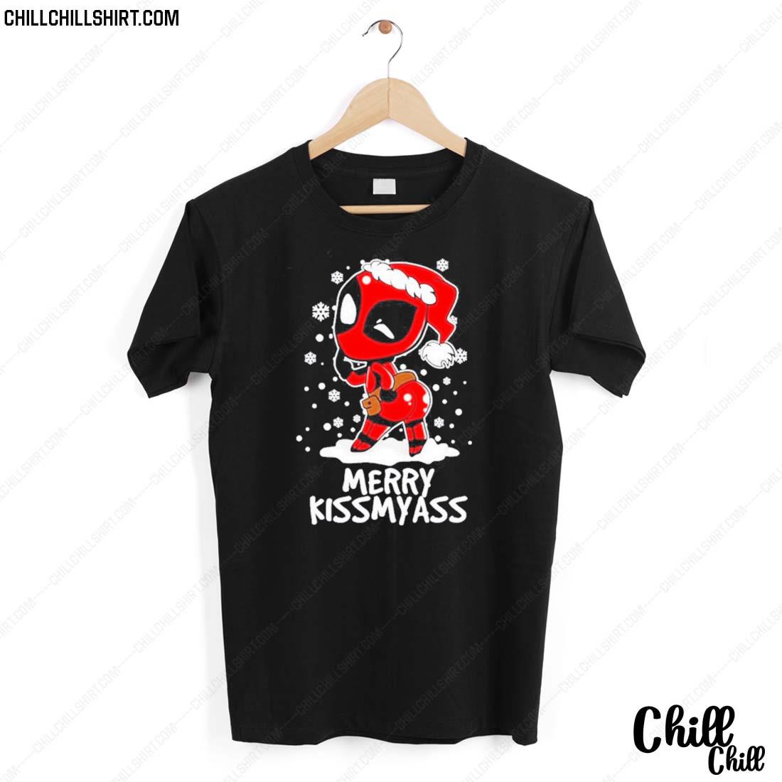 Nice merry Kiss My Ass Spiderman Christmas T-shirt