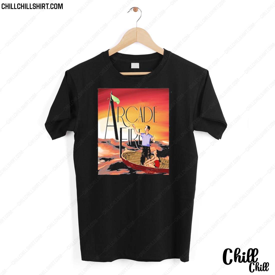 Nice sunset Beach Arcade Fire Band T-shirt