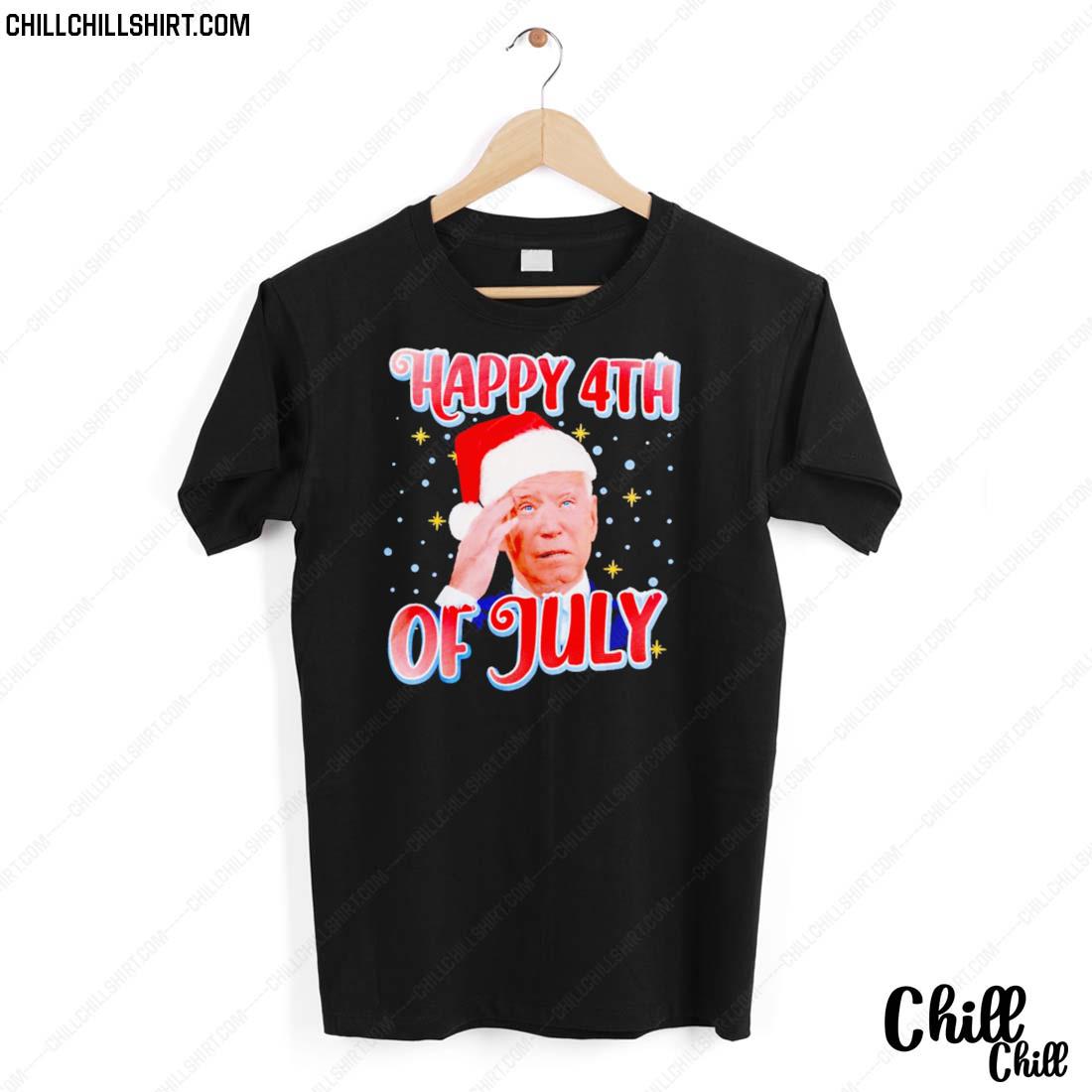 Nice biden Happy 4th Christmas T-shirt