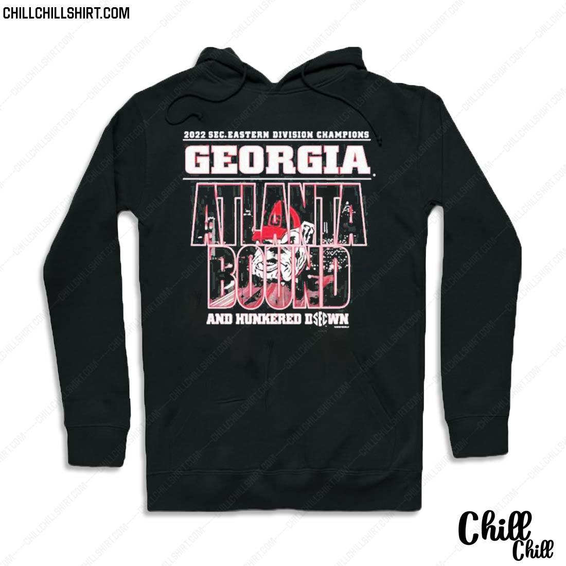 Nice georgia Bulldogs 2022 Sec Eastern Division Champions Atlanta Bound And Hunkered Down T-s Hoodie
