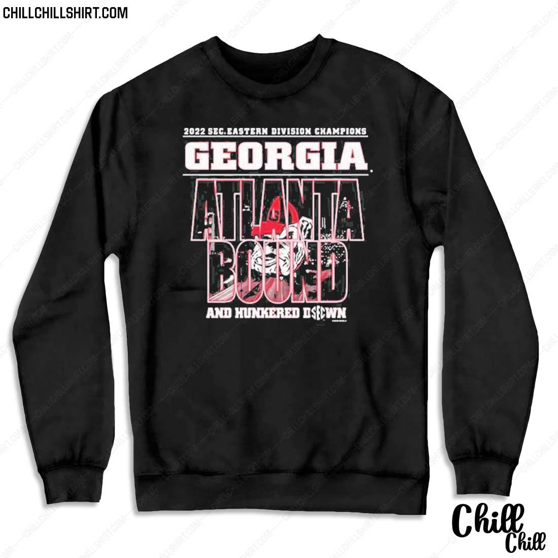 Nice georgia Bulldogs 2022 Sec Eastern Division Champions Atlanta Bound And Hunkered Down T-s Sweater