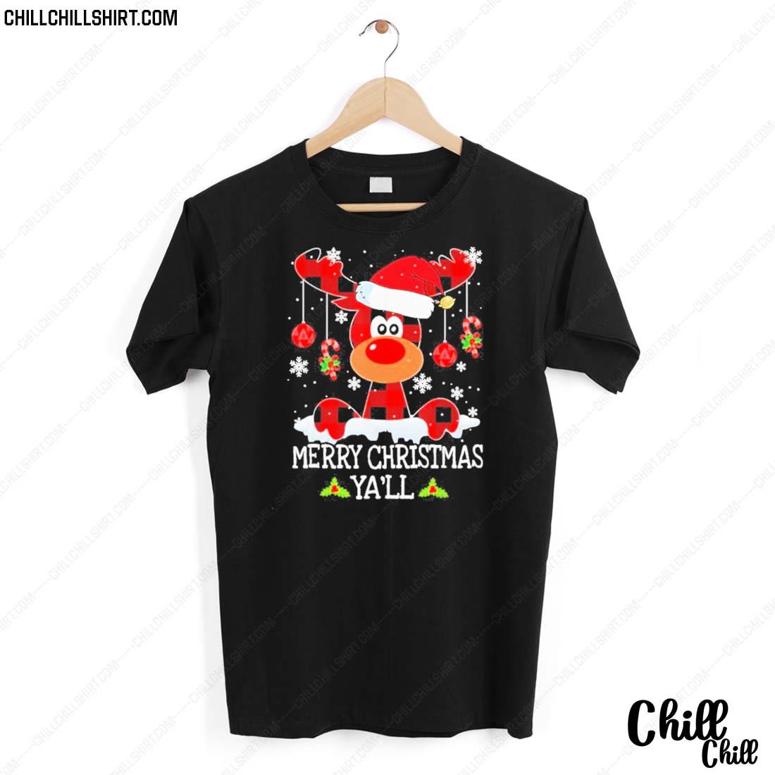 Nice merry Christmas Ya’ll Cute Reindeer T-shirt