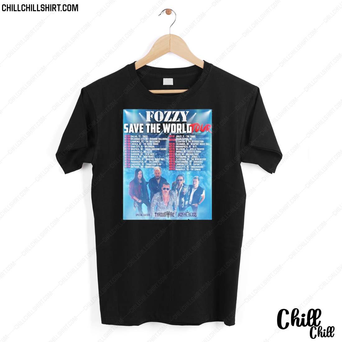 Nice october And November 2022 Save The World Tour Fozzy T-shirt