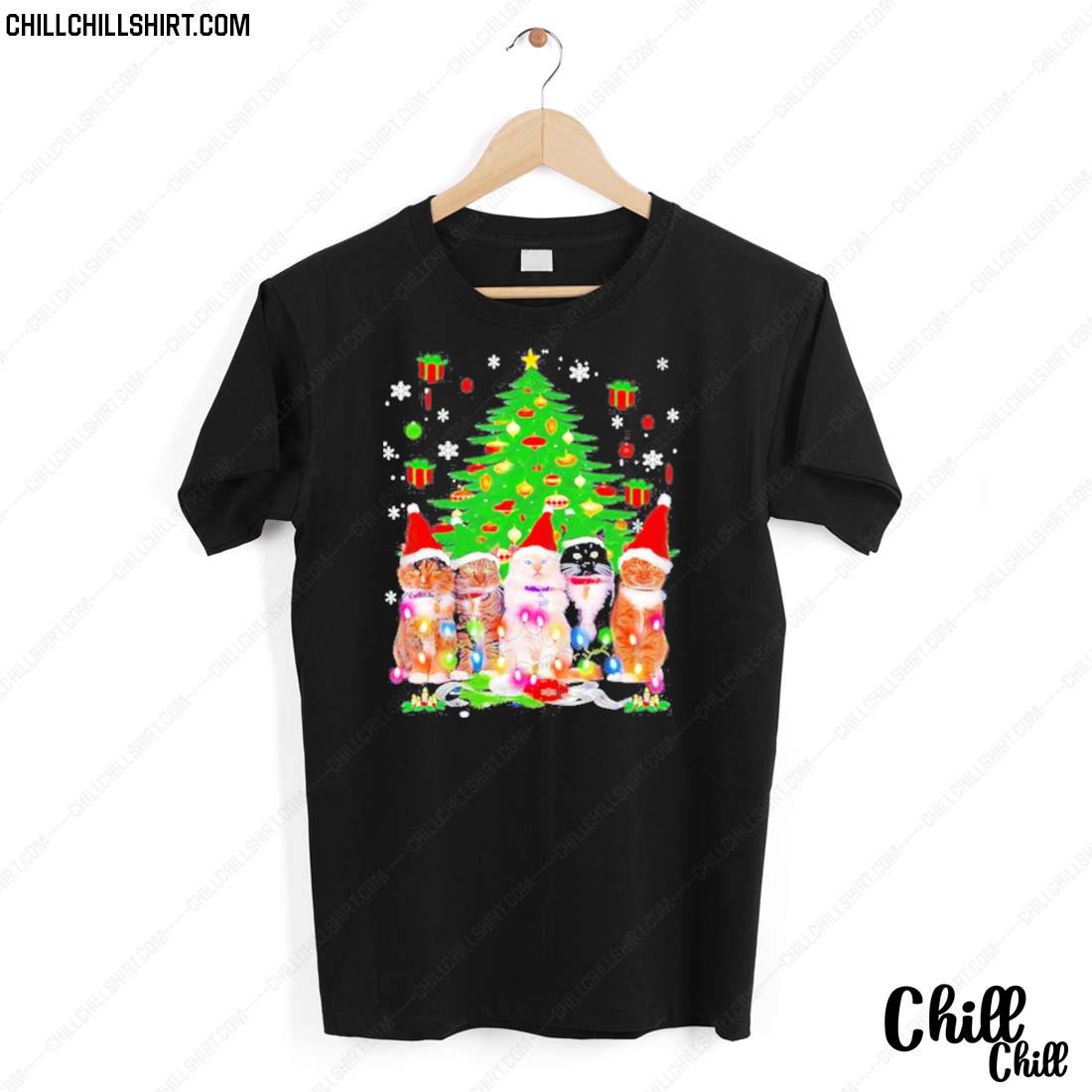 Nice santa Cats Light 2022 Christmas Tree T-shirt