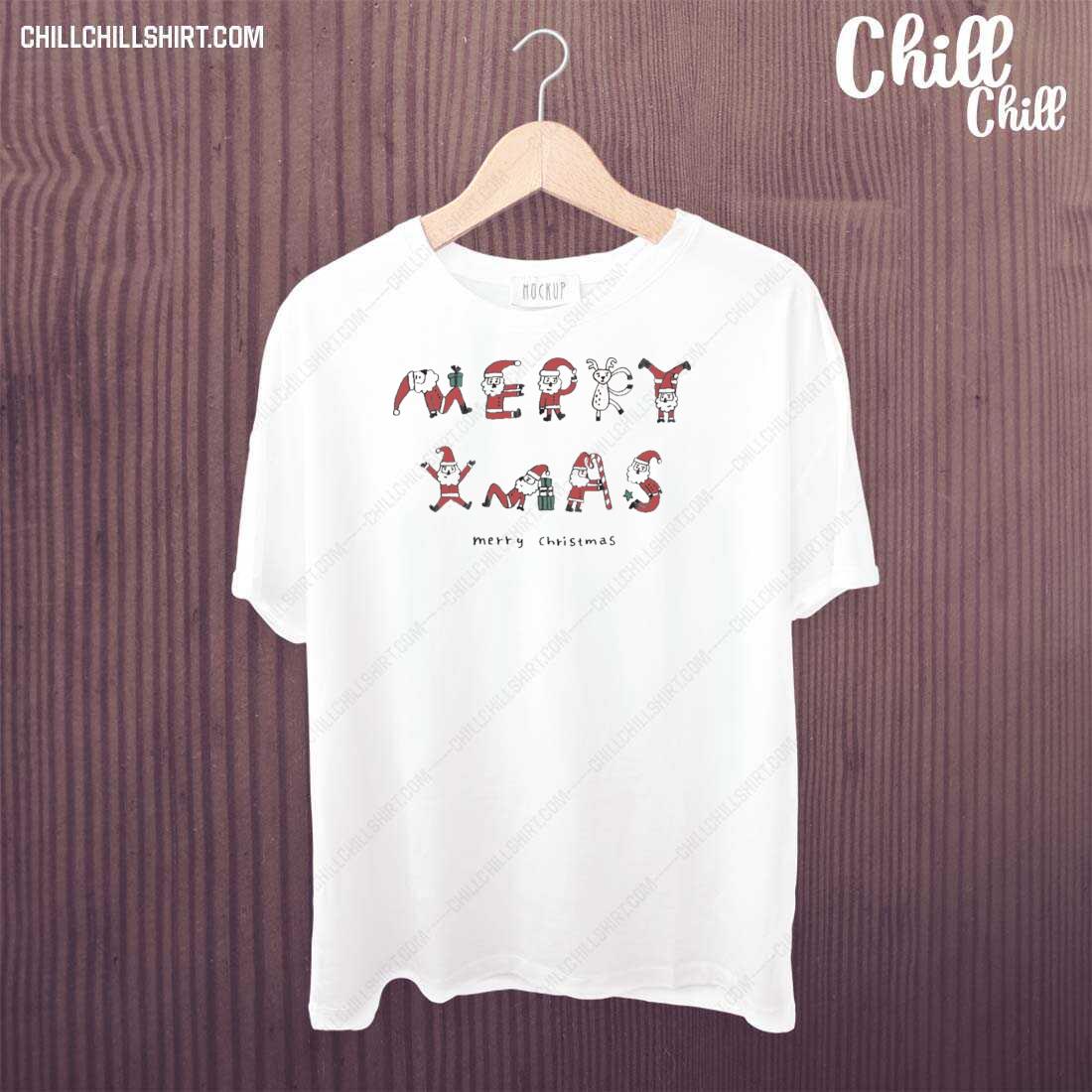 Nice santa Fonts Merry Christmas T-shirt