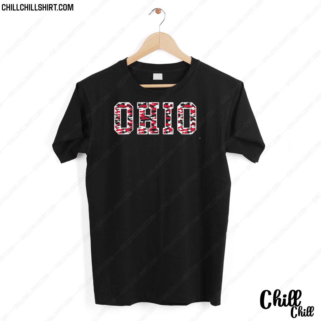 Nice state Of Ohio Ohioan Trendy Distressed Camo Graphic Font T-shirt