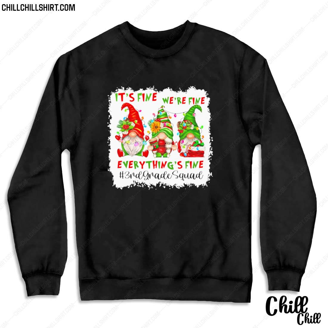 Nice teacher Christmas Gnome Gnomes It’s Fine We’re Fine Everything's Fine 3rd Grade Squad Sweater Sweater