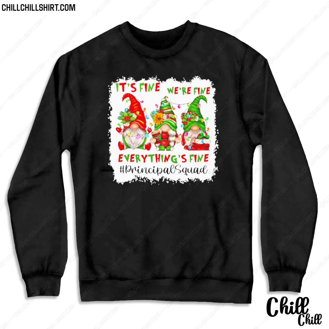 Nice teacher Christmas Gnome Gnomes It’s Fine We’re Fine Everything's Fine Principal Squad Sweater Sweater