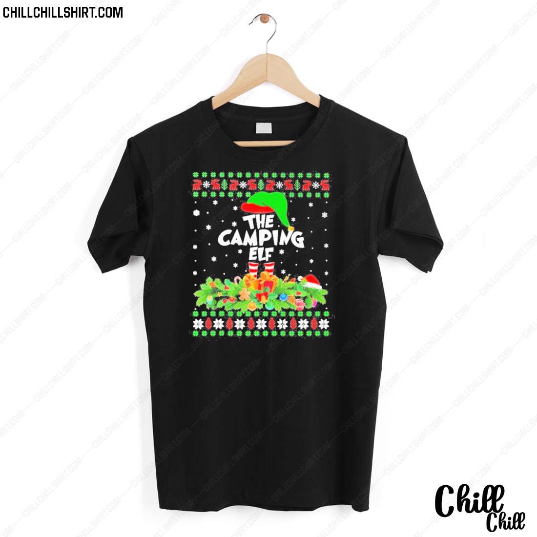 Nice the Camping Elf Ugly Christmas T-shirt