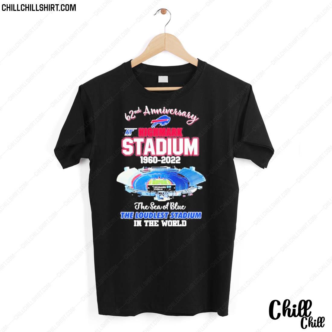 Official 62nd Anniversary At Highmark Stadium 1960-2022 The Sea Of Blue Buffalo Bills T-shirt