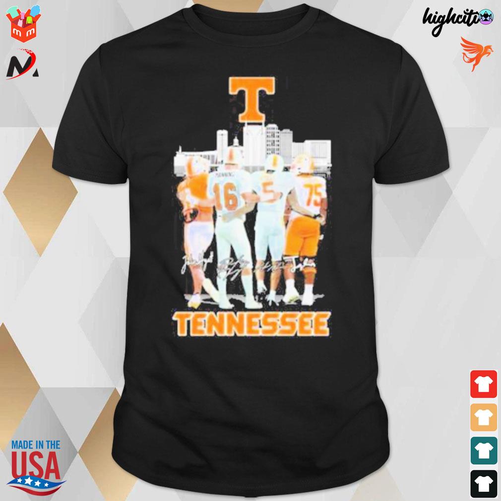 Tennessee Volunteers skyline team players signatures t-shirt