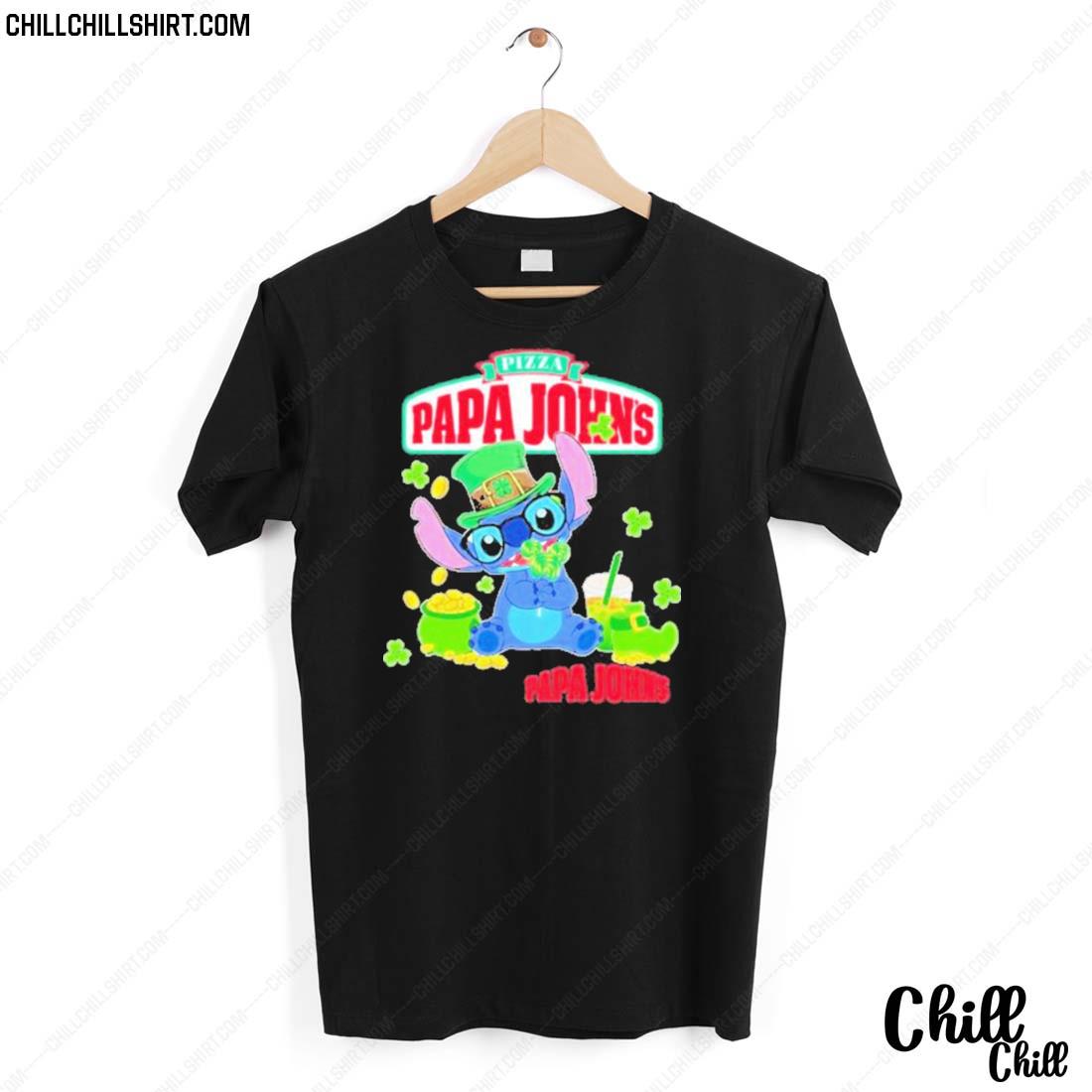 Nice st Patrick’s Days The Stitch Pizza Papa John’s 2023 T-shirt
