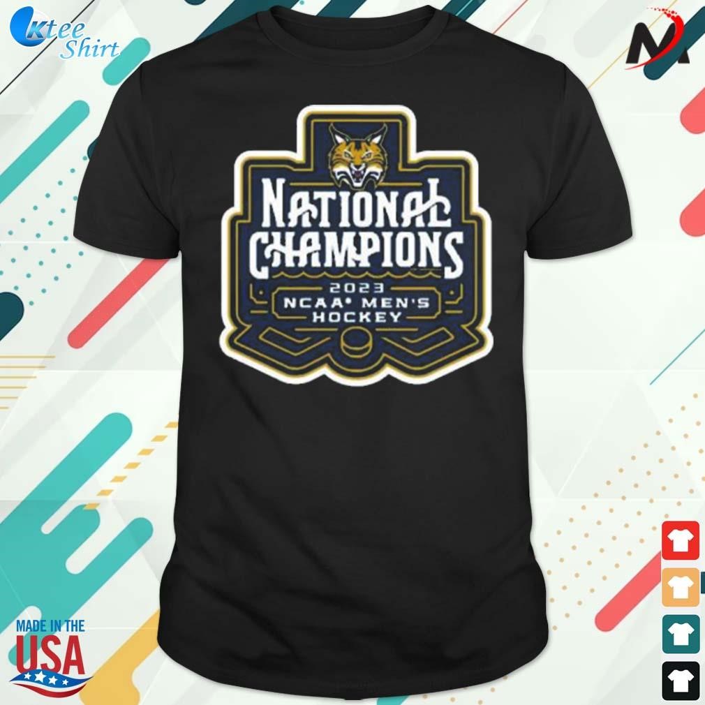 Premium quinnipiac bobcats national champions 2023 ncaa men's hockey t-shirt