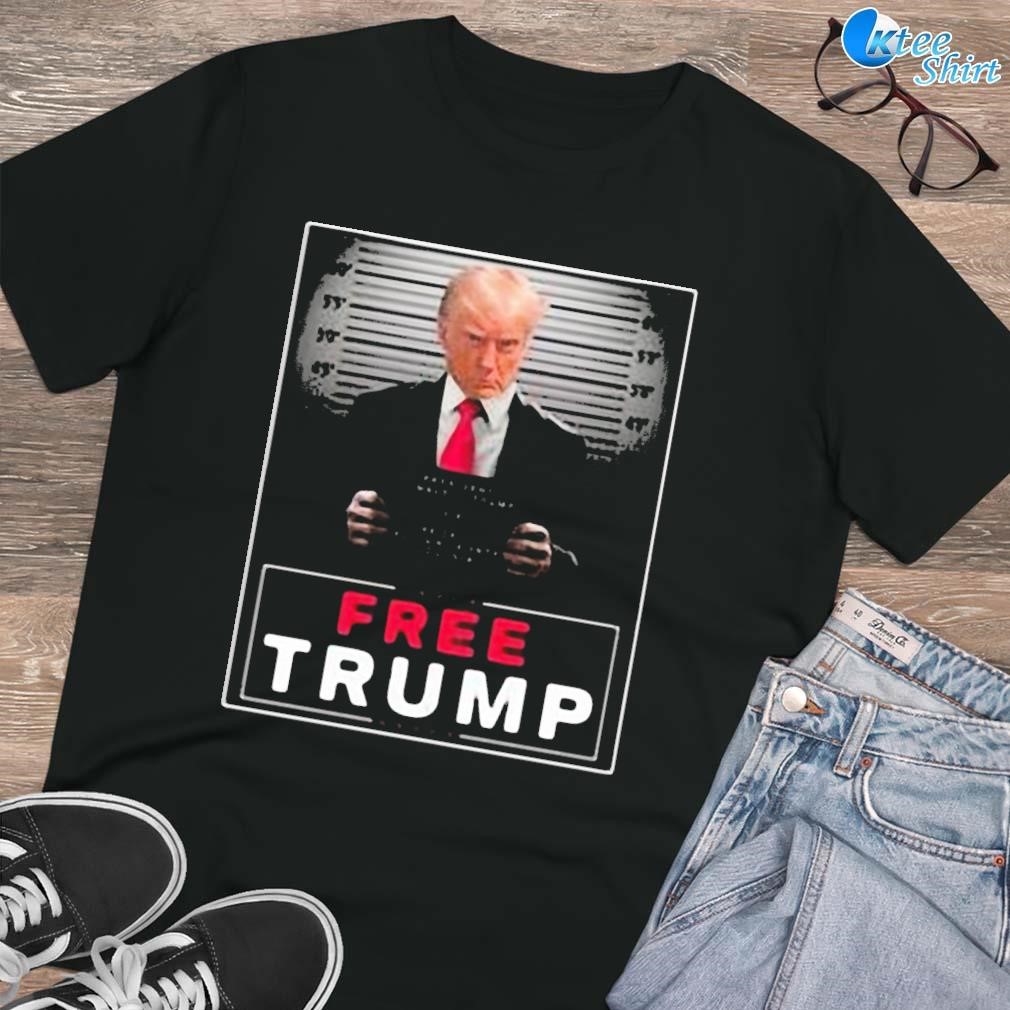 Premium Donjr Free Trump Mugshot Sign photo design T-shirt
