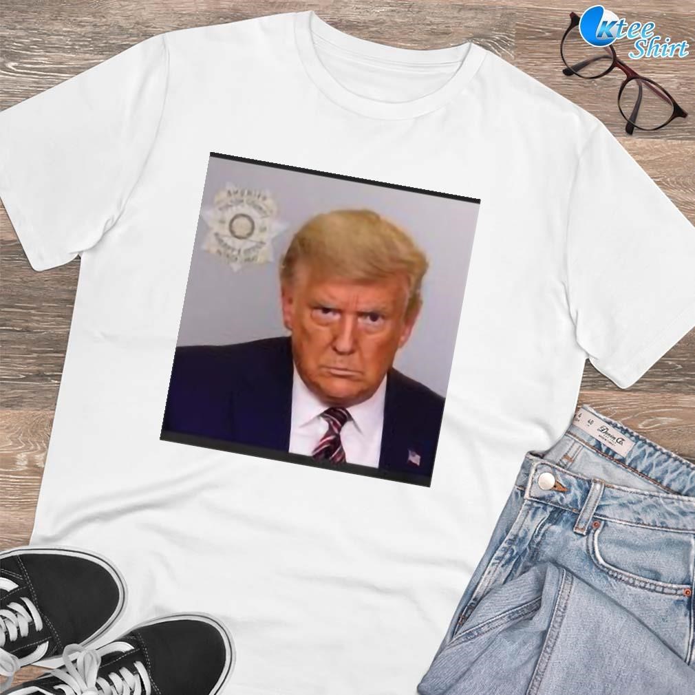 Premium Former President Donald Trump Mugshot photo design T-shirt