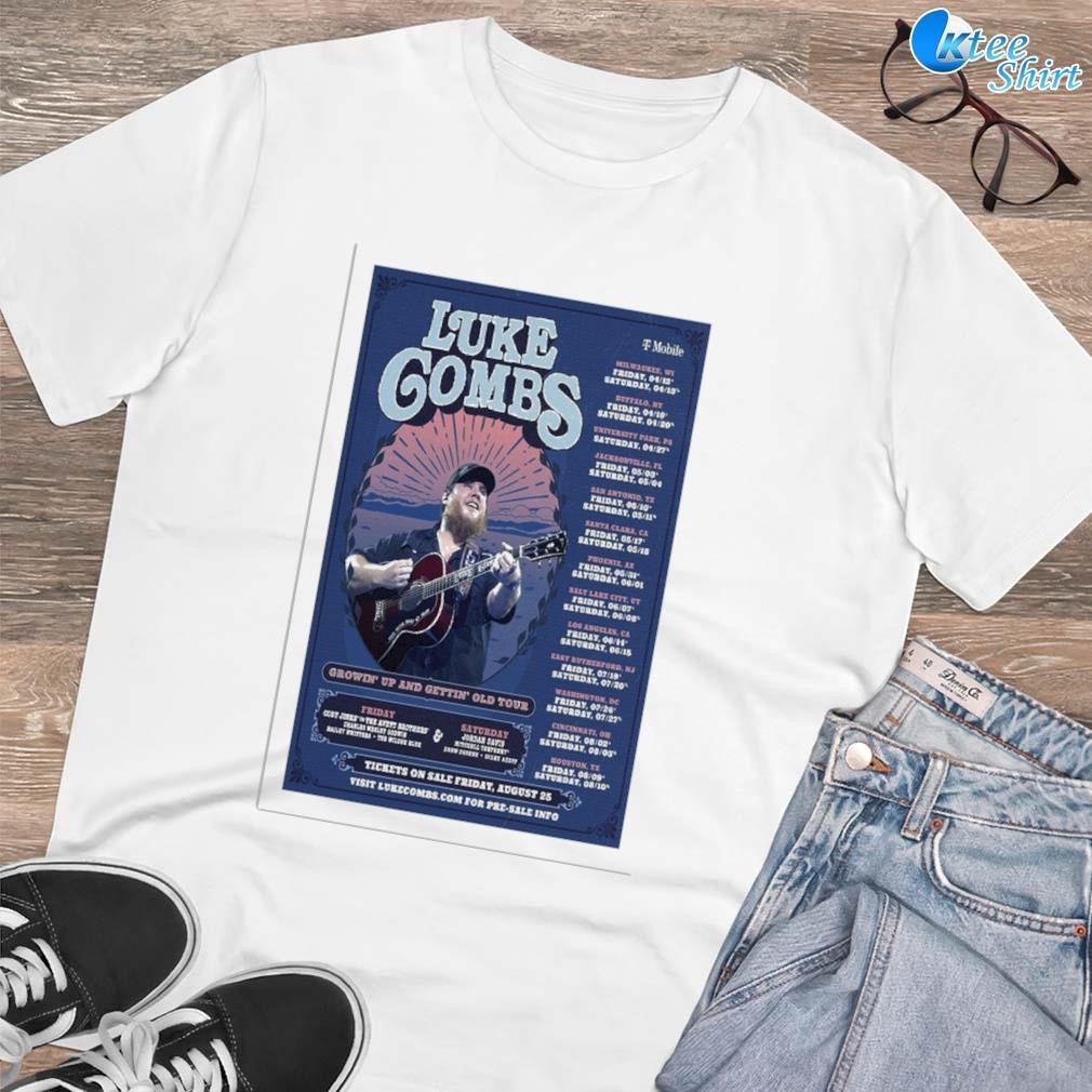 Premium Luke Combs growin' up and gettin' old august tour 2023 photo poster design t-shirt