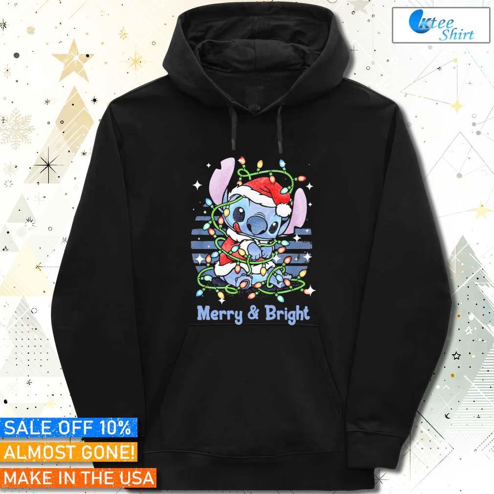 Baby Stitch Santa merry and bright Christmas 2023 Hoodie